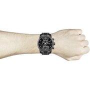 Hugo Boss Skymaster Chronograph Black Dial Black Steel Strap Watch for Men - 1513785