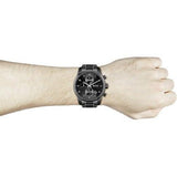 Hugo Boss Skymaster Chronograph Black Dial Black Steel Strap Watch for Men - 1513785