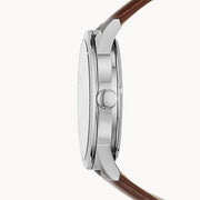 Fossil Flynn Automatic Black Dial Brown Leather Strap Watch for Men - BQ2270