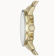 Fossil Dean Chronograph Champagne Dial Gold Steel Strap Watch for Men - FS4867