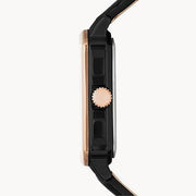 Fossil Multifunction Black Dial Black Leather Strap Watch for Men - BQ2654