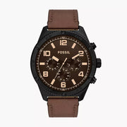 Fossil Brox Multifunction Brown Dial Brown Leather Strap Watch for Men - BQ2802