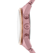 Michael Kors Ritz Chronograph Rose Gold Dial Rose Gold Steel Strap Watch For Women - MK6753