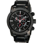 Burberry Sport Chronograph Black Dial Black Steel Strap Watch for Men - BU7703