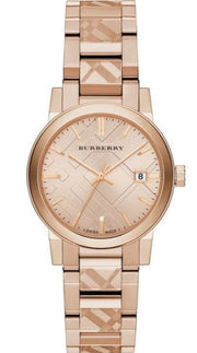 Burberry The City Rose Gold Dial Rose Gold Steel Strap Watch for Women - BU9146