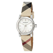 Burberry The City Nova Silver Dial Brown Leather Strap Watch for Women - BU9212