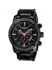 Burberry Sport Chronograph Black Dial Black Steel Strap Watch for Men - BU7703