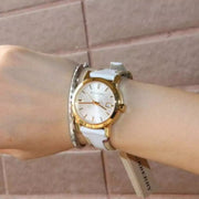 Burberry The City White Dial White Leather Strap Watch for Women - BU9209