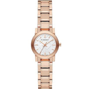 Burberry The City White Dial Rose Gold Steel Strap Watch for Women - BU9204