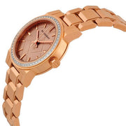 Burberry The City Diamonds Rose Dial Rose Gold Steel Strap Watch for Women - BU9225