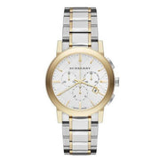 Burberry The City White Dial Two Tone Steel Strap Watch for Men - BU9751