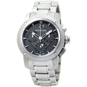 Burberry Utilitarian Chronograph Black Dial Silver Steel Strap Watch For Men - BU9800