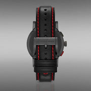 Burberry City Chronograph Black Dial Black Leather Strap Watch for Men - BU9803