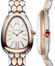 Bvlgari Serpenti Seduttori White Dial Two Tone Steel Strap Watch for Women - SERPENTI103277