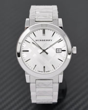 Burberry The City Silver Dial Silver Steel Strap Watch for Men - BU9037