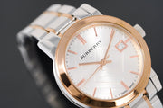 Burberry The City White Dial Two Tone Steel Strap Watch for Women - BU9105