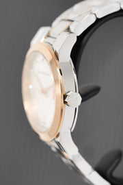 Burberry The City Diamonds White Dial Two Tone Steel Strap Watch for Women - BU9127