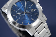 Burberry The City Blue Dial Silver Steel Strap Watch for Men - BU9363