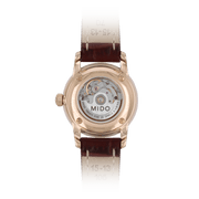 Mido Baroncelli III Automatic White Dial Brown Leather Strap Watch For Women - M7600.3.26.8