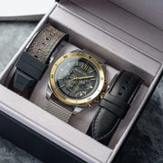 Michael Kors Brecken Quartz Black Dial Silver Mesh Strap Watch For Men - MK8961
