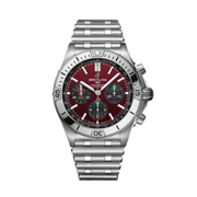Breitling Chronomat B01 42 Six Nations Wales Red Dial Silver Steel Strap Watch for Men - AB0134A61K1A1