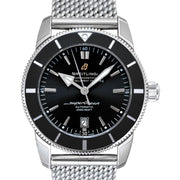 Breitling Superocean Heritage B20 Automatic 46 Black Dial Silver Mesh Bracelet Watch for Men - AB2020121B1A1