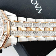 Bulova Octova Crystal Silver Dial Two Tone Steel Strap Watch for Men - 98C133