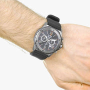 Bulova Marine Star Chronograph Black Dial Black Rubber Strap Watch for Men - 98B127