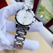 Burberry The City Silver Dial Silver Steel Strap Watch for Men - BU9037