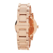 Burberry The City White Dial Rose Gold Steel Strap Watch for Women - BU9104