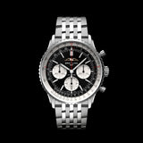 Breitling Navitimer B01 Chronograph 43 Black Dial Silver Steel Strap Watch for Men - AB0138211B1A1