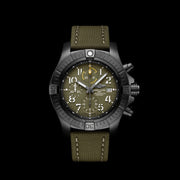 Breitling Avenger Chronograph 45mm Green Dial Green Nylon Strap Watch for Men - V13317101L1X1