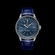 Breitling Navitimer Automatic 35 Blue Dial Blue Leather Strap Watch for Men - A17395161C1P1