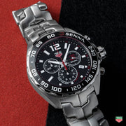 Tag Heuer Senna Chronograph Special Edition Black Dial Silver Steel Strap Watch for Men - CAZ1015.BA0883