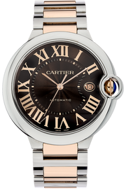 Cartier Ballon Bleu de Cartier Brown Dial Two Tone Steel Strap Watch for Men - W6920032