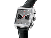 Tag Heuer Monaco Calibre 12 Final Edition Chronograph Grey Dial Black Leather Strap Watch for Men - CAW211J.FC6476