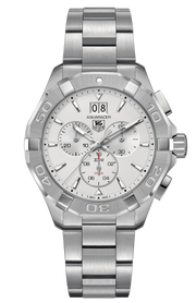 Tag Heuer Aquaracer White Dial Silver Steel Strap Watch for Men - CAY1111.BA0927