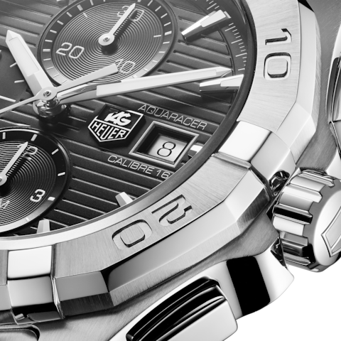 Tag Heuer Aquaracer Automatic Chronograph Black Dial Silver Steel