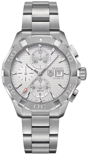 Tag Heuer Aquaracer Caliber 16 Automatic Chronograph White Dial Silver Steel Strap Watch for Men - CAY2111.BA0927
