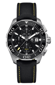 Tag Heuer Aquaracer Automatic Chronograph Black Dial Black Nylon Strap Watch for Men - CAY211A.FC6361