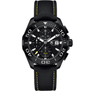 Tag Heuer Aquaracer Chronograph PVD Black Dial Black Nylon Strap Watch for Men - CAY218A.FC6361