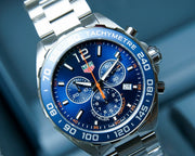 Tag Heuer Formula 1 Chronograph Blue Dial Silver Steel Strap Watch for Men - CAZ1014.BA0842