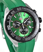 Tag Heuer Formula 1 Chronograph Green Dial Green Rubber Strap Watch for Men - CAZ101AP.FT8056