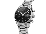 Tag Heuer Carrera Automatic Chronograph Black Dial Silver Steel Strap Watch for Men - CBK2110.BA0715