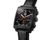 Tag Heuer Monaco Automatic Chronograph Black Dial Black Leather Strap Watch for Men - CBL2180.FC6497