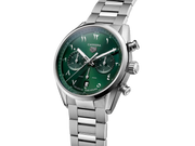 Tag Heuer Carrera Automatic Chronograph Limited Edition Green Dial Silver Steel Strap Watch for Men - CBN2014.EB0240