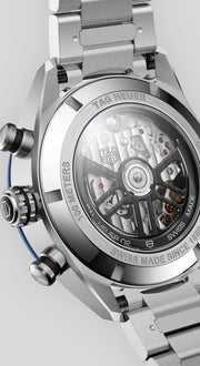 Tag Heuer Carrera Chronograph Blue Dial Silver Steel Strap Watch for Men - CBN2A1A.BA0643
