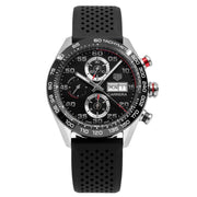 Tag Heuer Carrera Chronograph Black Dial Black Rubber Strap Watch for Men - CBN2A1AA.FT6228