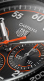 Tag Heuer Carrera Chronograph Porsche Orange Racing 44mm Black Dial Black Nylon Strap Watch for Men - CBN2A1M.FC6526