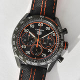 Tag Heuer Carrera Chronograph Porsche Orange Racing 44mm Black Dial Black Nylon Strap Watch for Men - CBN2A1M.FC6526